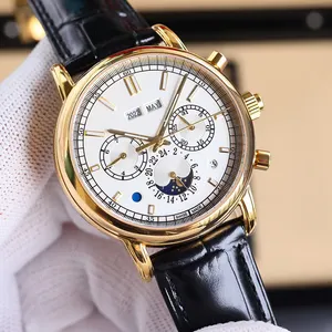 Unisex 5204R-001 Manual winding Gold Sapphire crystal Perpetual Calendar Chronograph Men's watch