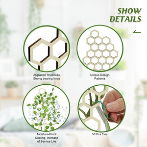 Upright Plant Support Trellis Stick Net Honeycomb Design <strong>Wooden</strong> Climbing Frame Potted Plants Training <strong>Stake</strong> <strong>for</strong> Growth Trainer - Product Image 4