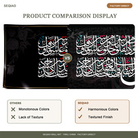Art mural de calligraphie arabe, islamique, musulman, noir, or, cristal, porcelaine, panoramique, moderne, salon, chambre à coucher, décoration de la maison, cadeau