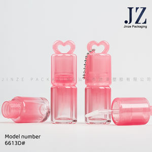 Jinze Siap Kirim Gantungan Kunci Bentuk Hati Tabung Kemasan Lipgloss Transparan dengan Desain Tongkat Pendek 3.4ml dan Logo - Product Image 5