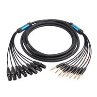 Câble audio 8 canaux 6.35mm mâle vers 3 broches XLR femelle Câble serpent Câble de microphone multicanal en PVC noir OFC