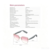 Lunettes de soleil audio intelligentes 2025 5.4 35g Ultra Légères à Oreille Ouverte Magnétiques Double Charge Longue Autonomie Verres UV Dégradés Vidéo 1080P IPX4