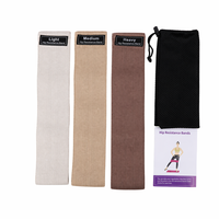 Juego de Bandas de Resistencia de Tela Beige Neutro, Accesorios de Pilates, Bandas para Cadera y Glúteos para Yoga, Gimnasio y Entrenamiento