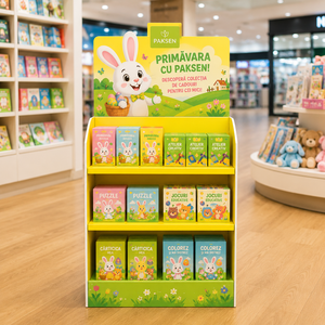 Toy Display Paper Corrugated Floor <b>Stand</b>, Cartoon Custom <b>Print</b> For Kids Educational Toys, Supermarket Children Zone Retail Use - Product Image 2