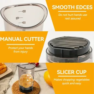 En gros, Coupe-légumes rapide manuel en forme de champignon, compatible lave-vaisselle, pour pommes de terre, tomates, carottes, râpe à fromage et oignon français - Product Image 2