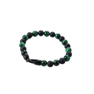 Mode unisexe 8mm pierre de carte naturelle diverses pierres précieuses disponibles mixte en acier inoxydable 316L fermoir en métal Bracelet <span class=keywords><strong>VIYA</strong></span> LWMBR04 or - Product Image 2