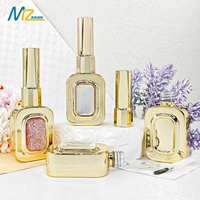 Bouteilles en verre électroplaqué or de style luxe, personnalisables en gros, flacons vides pour gel à ongles avec patch en verre disponible