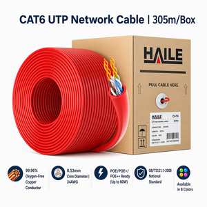 Câble réseau local (<span class=keywords><strong>LAN</strong></span>) HAILE intérieur/extérieur 305M Cat6 Cat5E Cat6A 25AWG 24AWG 1000 Mbps, câble réseau haut débit - Product Image 2