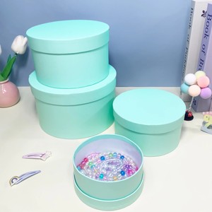 Boîte en carton rigide Tiffa-ny bleue ronde élégante et écologique de qualité supérieure pour les cadeaux de mariage et les cadeaux de fête - Product Image 5