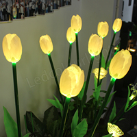 Lampe de jardin extérieure étanche en silicone souple à LED, motif fleur (tulipe, lys, rose), DMX512 RGB