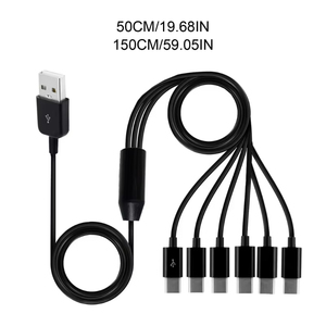 Cable Divisor <span class=keywords><strong>Micro</strong></span> <span class=keywords><strong>USB</strong></span> Tipo C 6 en 1, Cable de Carga de Datos <span class=keywords><strong>USB</strong></span> 2.0 <span class=keywords><strong>a</strong></span> 6 <span class=keywords><strong>Micro</strong></span> <span class=keywords><strong>USB</strong></span> Tipo C para iPhone 15 16 17 Xiaomi Tablet Pad - Product Image 6