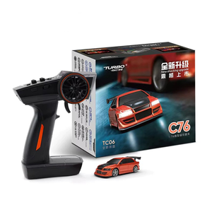 Voiture de course <span class=keywords><strong>Turbo</strong></span> <span class=keywords><strong>Racing</strong></span> 1/76 C76 <span class=keywords><strong>Drift</strong></span>, mini voiture télécommandée haute vitesse, portable, RTR, modèle de voiture RC de bureau - Product Image 1