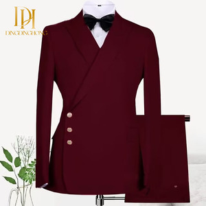 Ensemble <span class=keywords><strong>Costume</strong></span> d'Affaires Deux Pièces Slim Fit pour Homme, Nouveau Design, Veste Droite à Boutonnage Simple et <span class=keywords><strong>Pantalon</strong></span> à Fermeture Éclair, Idéal pour Bureau et Mariage - Product Image 2