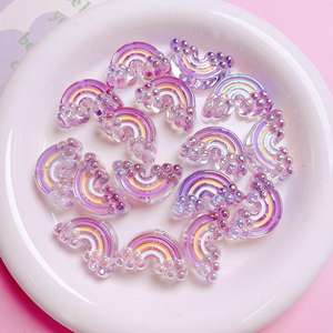 High-Quality UV Iridescent Colorful Resin <b>Beads</b> with Vertical Holes DIY Cute Rainbow <b>Acrylic</b> <b>Beads</b> for Phone Straps - Product Image 4