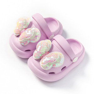 Scarpe con fiocco stile casa estiva OEM/ODM per ragazze <span class=keywords><strong>antiscivolo</strong></span> con suola morbida pantofole da bambina - Product Image 5