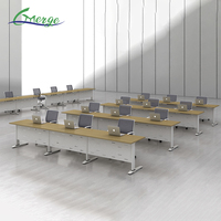 Table de formation modulaire en bois de haute qualité, design moderne, bureau pliable en fer pour réunions, idéal pour le bureau, la maison et l'école