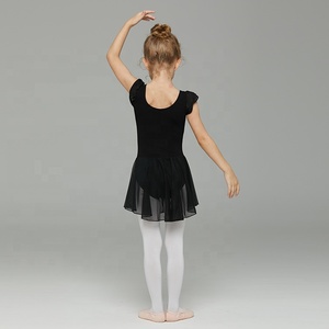 Haute Qualité Noir <span class=keywords><strong>À</strong></span> Manches Courtes Enfants Danse Justaucorps De <span class=keywords><strong>Ballet</strong></span> - Product Image 4