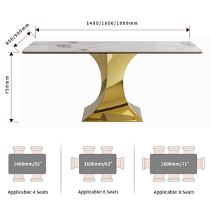 Новая модель 2026 года: Обеденный стол с акриловым основанием, мебель для гостиной, роскошный обеденный гарнитур со столешницей из сланца - Product Image 6