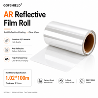 Rouleau de film réfléchissant AR, film optique anti-reflet PET, matériau de protection d'écran haute transparence HD/mat, directement de l'usine