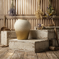 Vas Bunga Besi Bertekstur Vintage, Vas Meja Rustic Logam Gradasi, Bunga Kering, Dekorasi Interior Pernikahan Minimalis Gaya Farmhouse
