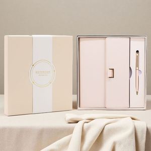 2025 2026 A5 PU Leather PP Notebook Thread Sewing Bound with Three-<b>fold</b> Design <b>Pen</b> Holder & Cardbox - Product Image 6
