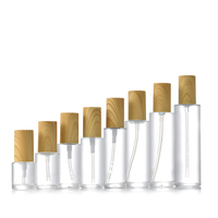 Flacon pulvérisateur en verre dépoli vide pour parfum, 30ml, 50ml, 100ml, avec couvercle en bois gravé, pour emballage cosmétique