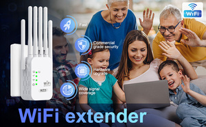 Repetidor <span class=keywords><strong>WiFi</strong></span> de Doble Banda de 1200 Mbps, <span class=keywords><strong>Amplificador</strong></span> de Señal de 2.4G de Largo Alcance, Extensor de 5G, <span class=keywords><strong>Cobertura</strong></span> de 300-500 m², 4 Antenas Externas - Product Image 4