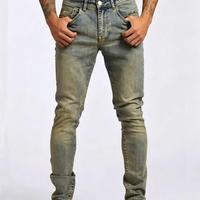 Pantalon en jean vintage taille mi-haute, coupe slim, haute qualité, personnalisation de marque, prix réduit