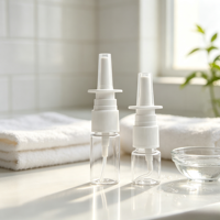 Flacon pulvérisateur nasal vide en PET de petite taille (5/10/15/20/30 ml) blanc, pompe à nez portable pour voyage, distributeur de liquide nasal