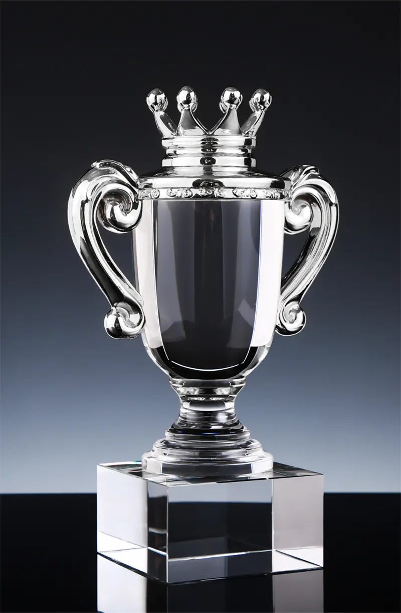 ADL 새로운 디자인 우아한 금속 크리스탈 크라운 트로피 스포츠 유리 시상식 컵 크리스탈 직원 표창 상 팀 워크 상