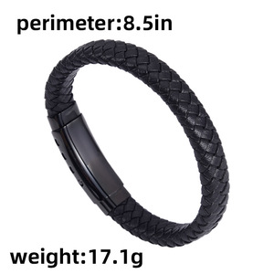 Handmade Man <strong>Leather</strong> Jewelry Real Genuine Man <strong>Leather</strong> Bracelet Stainless Steel Custom Name <strong>Leather</strong> Cuff <strong>Wristband</strong> Bracelet - Product Image 5