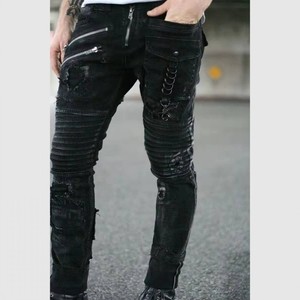 Pantalon en <span class=keywords><strong>jean</strong></span> pour homme Pantalon de motard Streetwear à petits pieds Pantalon en <span class=keywords><strong>jean</strong></span> skinny de marque - Product Image 1