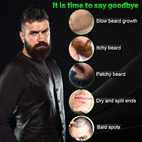 Huile de barbe végétalienne baume à barbe kit de croissance de barbe frisottis élimine les démangeaisons et favorise la croissance de la barbe barbe plus épaisse