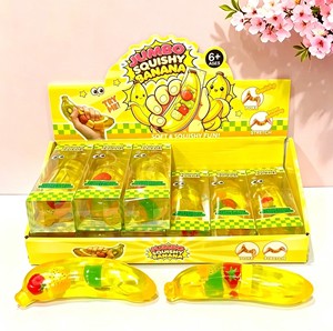 Jouet Squishy Banane Vaseline Transparent Réaliste Fruit Décompression Amusant Anti-Stress Rebond Lent Jouet Fidget Viral à Presser - Product Image 2
