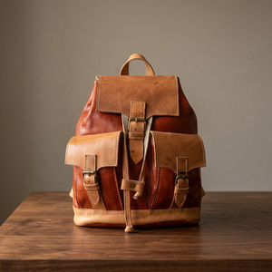 Sac bandoulière en cuir véritable, style classique, unisexe, poignée souple, couleur naturelle - Product Image 6