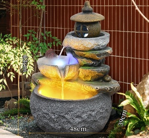 Fuente de Agua Artificial de Resina con Rocas, Decoración de Jardín para Balcón o Patio, Fuente de Agua Circulante Hecha a Mano - Product Image 3