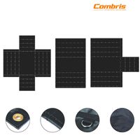 (3 Piezas) Lona Negra para Camión de Plataforma con Bolsas de Aire/Paracaídas - Vinilo de 14 oz en la Parte Superior y 6' de Caída con Pieza Final de 20' x 20' y Pieza Central de 20' x 18'