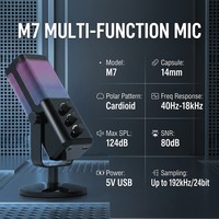 Microphone à condensateur cardioïde haute sensibilité M7, microphone audio USB professionnel de bureau pour l'enregistrement YouTube et la diffusion en direct