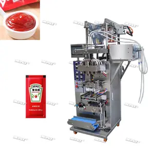 Double Lane Jam Honingstok Knoflookpasta Zakje Verpakking Kleine Ketchup Sachet Mayonaise Pakket Vloeibare Vulling Afdichting Verpakkingsmachine