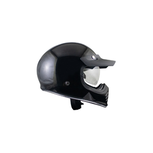 El casco integral retro metálico negro sólido JP Signature presenta un diseño elegante con protección integral moderna. - Product Image 1