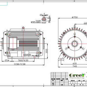 เครื่องกำเนิดไฟฟ้ากระแสสลับแม่เหล็กน้ำแบบรอบต่ำ 1mw, 2mw, 3mw - Product Image 1