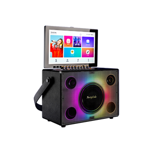 Haut-parleur karaoké portable de divertissement avec 2 micros sans fil Mini haut-parleur karaoké 14.1 pouces Lecteur karaoké Machine - Product Image 1