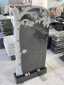 Nueva lápida de granito negro Grandee, estilo ruso tradicional, con tallado de árbol, monumentos, lápida funeraria - Product Image 5