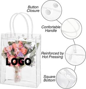 Bolsas de Regalo Transparentes con Asa y Logotipo Personalizado, Bolsas de Plástico Reutilizables para Recuerdos de Fiesta, Bodas y Cumpleaños - Product Image 2