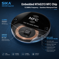 Mini-étiquette NFC ronde SIKA, étanche, pour menu numérique sans contact, idéale pour restaurants, cafés, bars, hôtels, bistrots