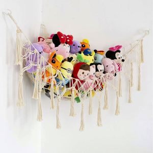Red o Hamaca para Peluches para Cuarto de Juegos o Dormitorio Infantil, Hamaca Boho para Peluches con Borlas, Organizador de Juguetes de Peluche para Esquina - Product Image 1