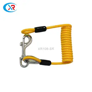 High Quality Stainless Steel Coil Tool Retractable Tether Spring Cable Safety Lanyard With Other Included Lanyards Red