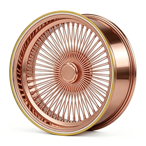 Cerchi a Raggi Cromati in Oro Rosa Stile Dayton Personalizzati 20-28 Pollici 5x120 5x127 5x127 per Automobili - Product Image 4