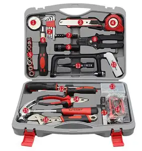 Vde étuis à outils durs Kits d'outils électriques portables Ensembles d'outils à main à domicile pour la réparation de voiture de jardin