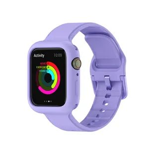 Correa de reloj de silicona para Apple Watch, banda de reloj suave de goma personalizada para Apple Watch Series, 2023, 20mm, precio de fábrica